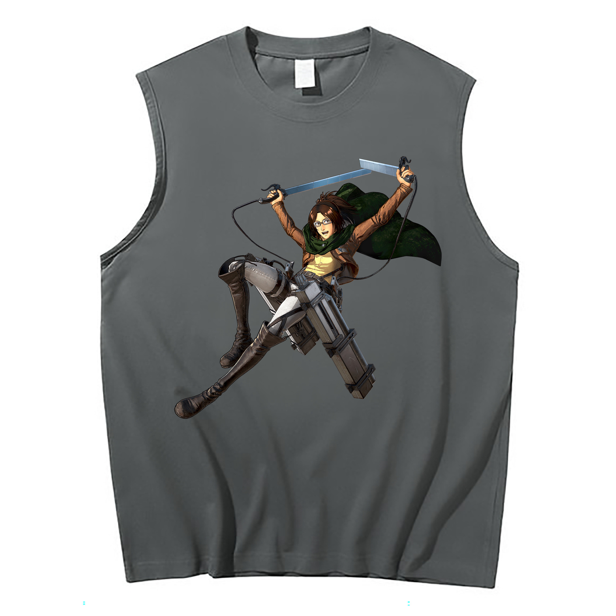 （画像用） 進撃の巨人 ハンジ·ゾエ Attack on Titan Hanji Zoe コットン100％タンクトップ（フロントプリント）